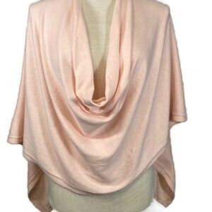 Caroline Grace Cashmere Blend Peach Pink Pullover Draped Knit